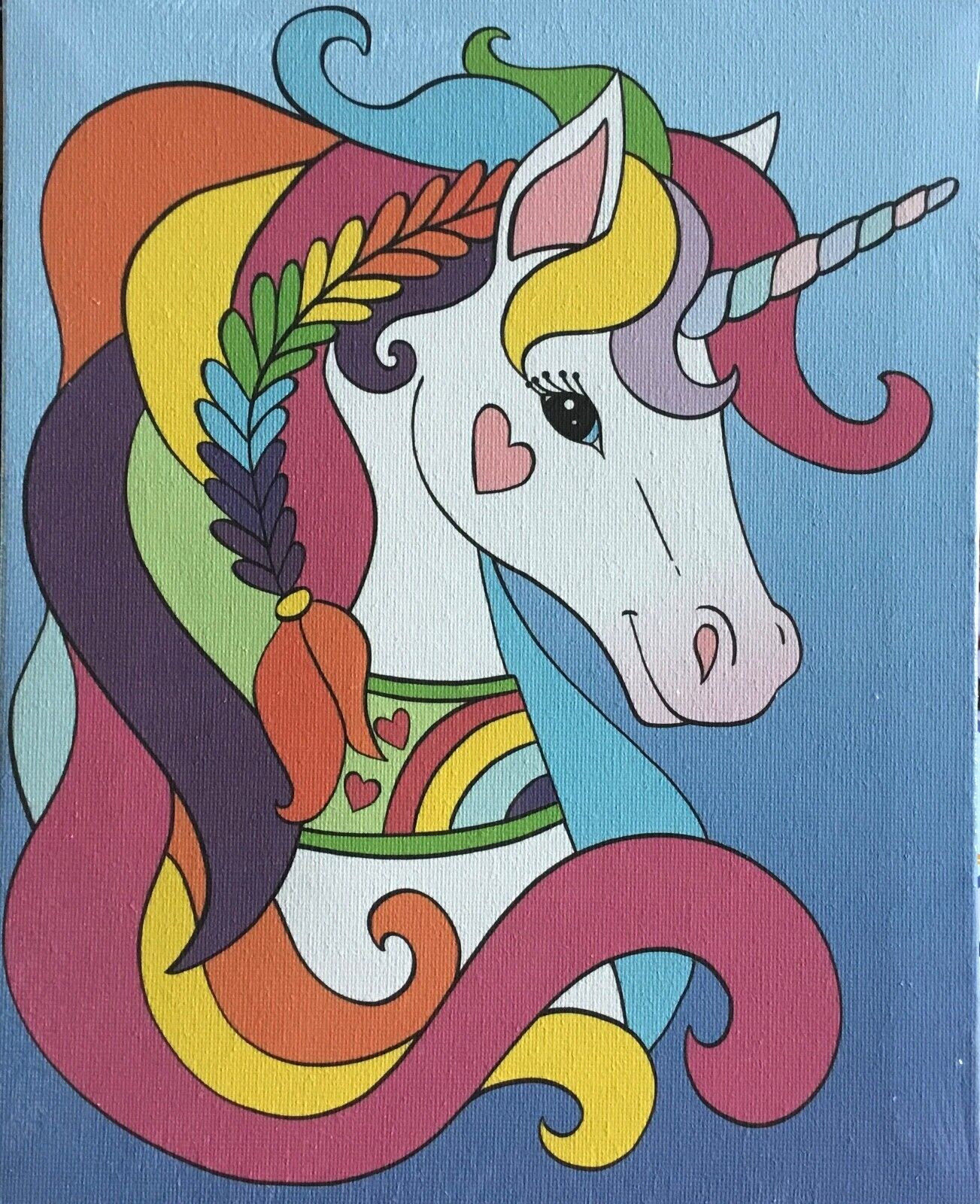 Magical Unicorn on Canvas Paper Quilling Art Box Kit