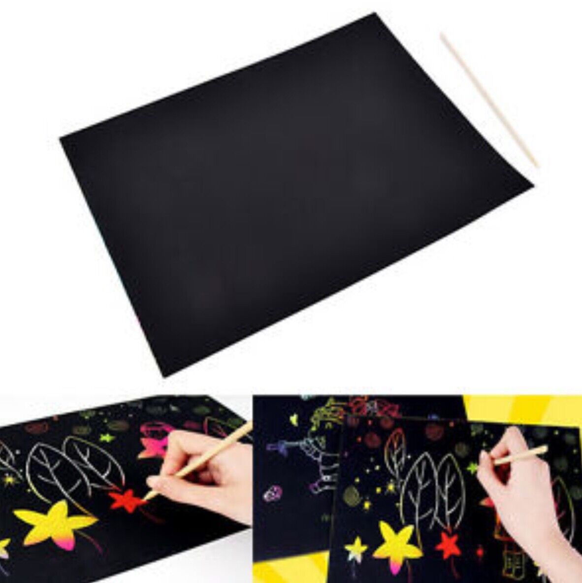 Kreative Kids Scratch It 2x Mini Rainbow Magic Sheets with 2x Stencils