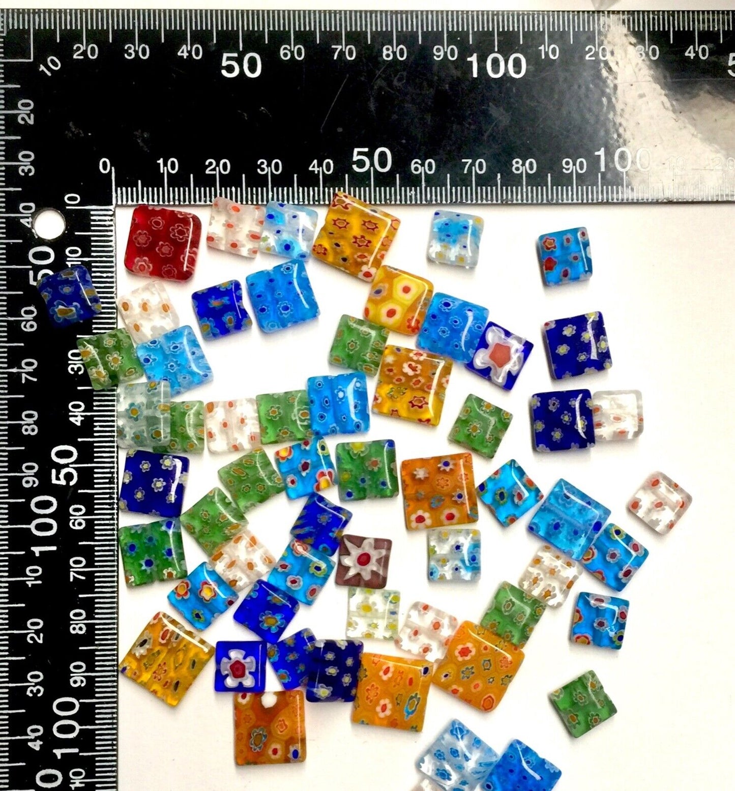 150grams Multi Colour Mix Shapes 4mm-25mm Millefiori Lampwork Foil Glass Beads