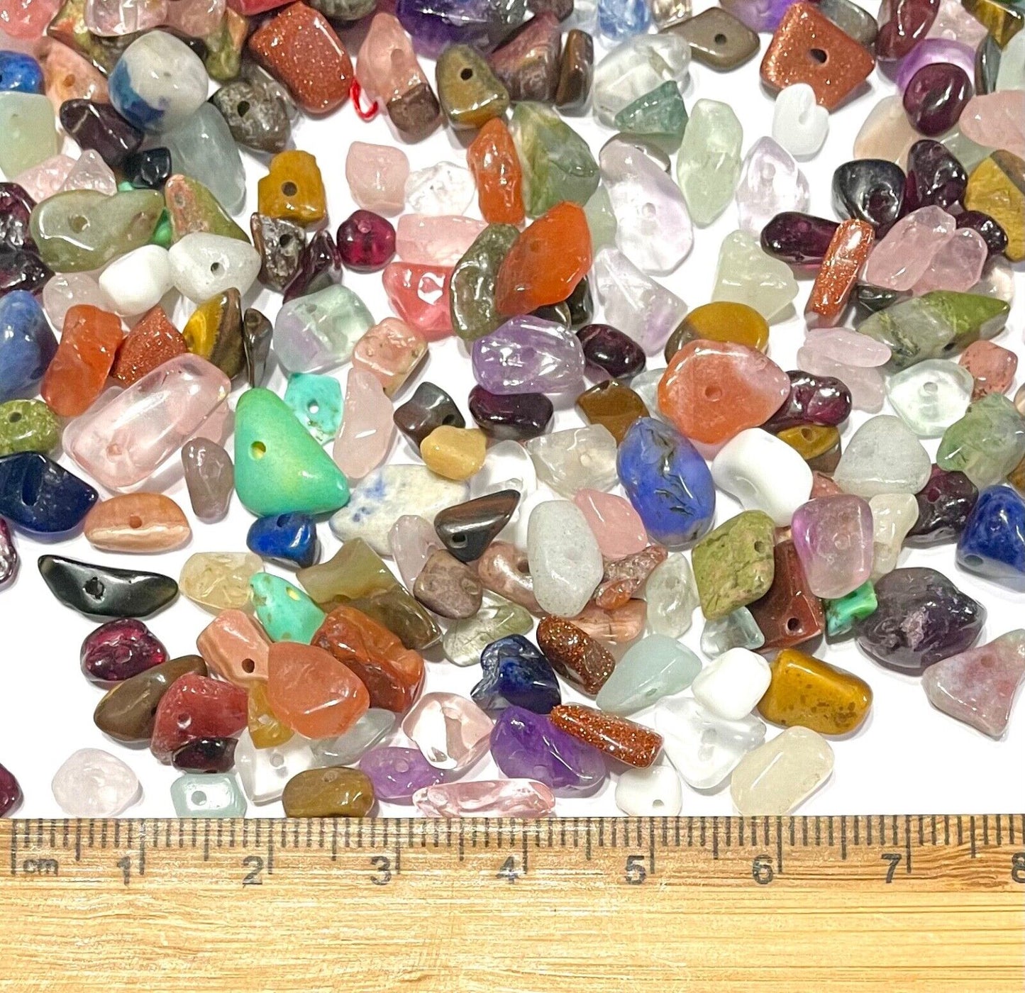 40gms Natural Semi Precious Gemstone with 1mm Hole Chips & Nuggets Size 6mm-12mm