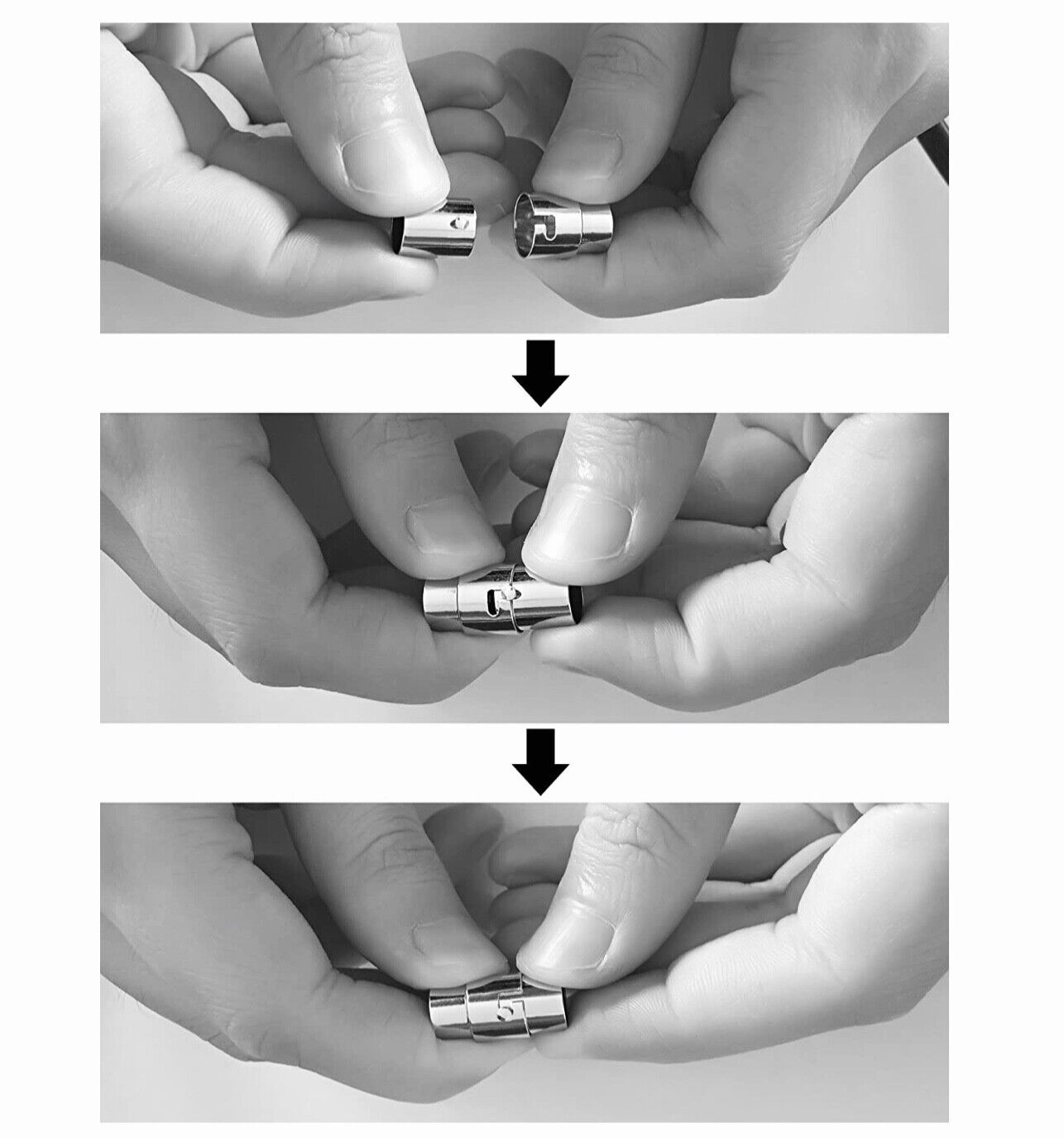 3pcs Stainless Steel Magnetic Buckle Bracelet Connector 19mm x 9mm