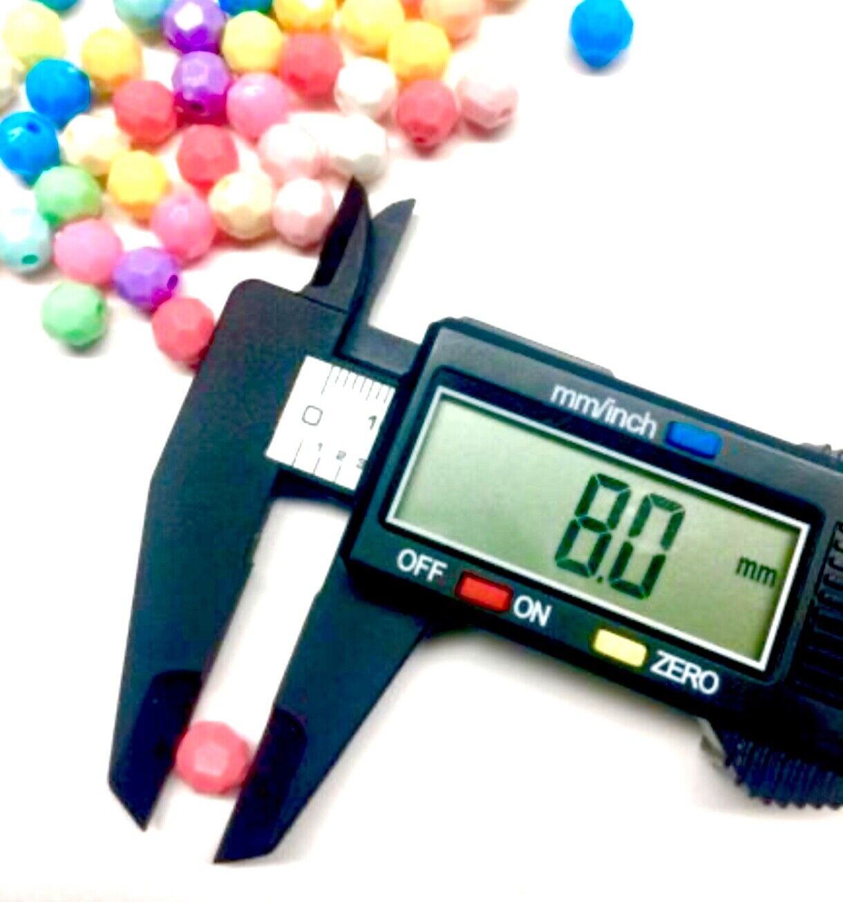 100x Multicoloured Faceted 8mm Acrylic Beads