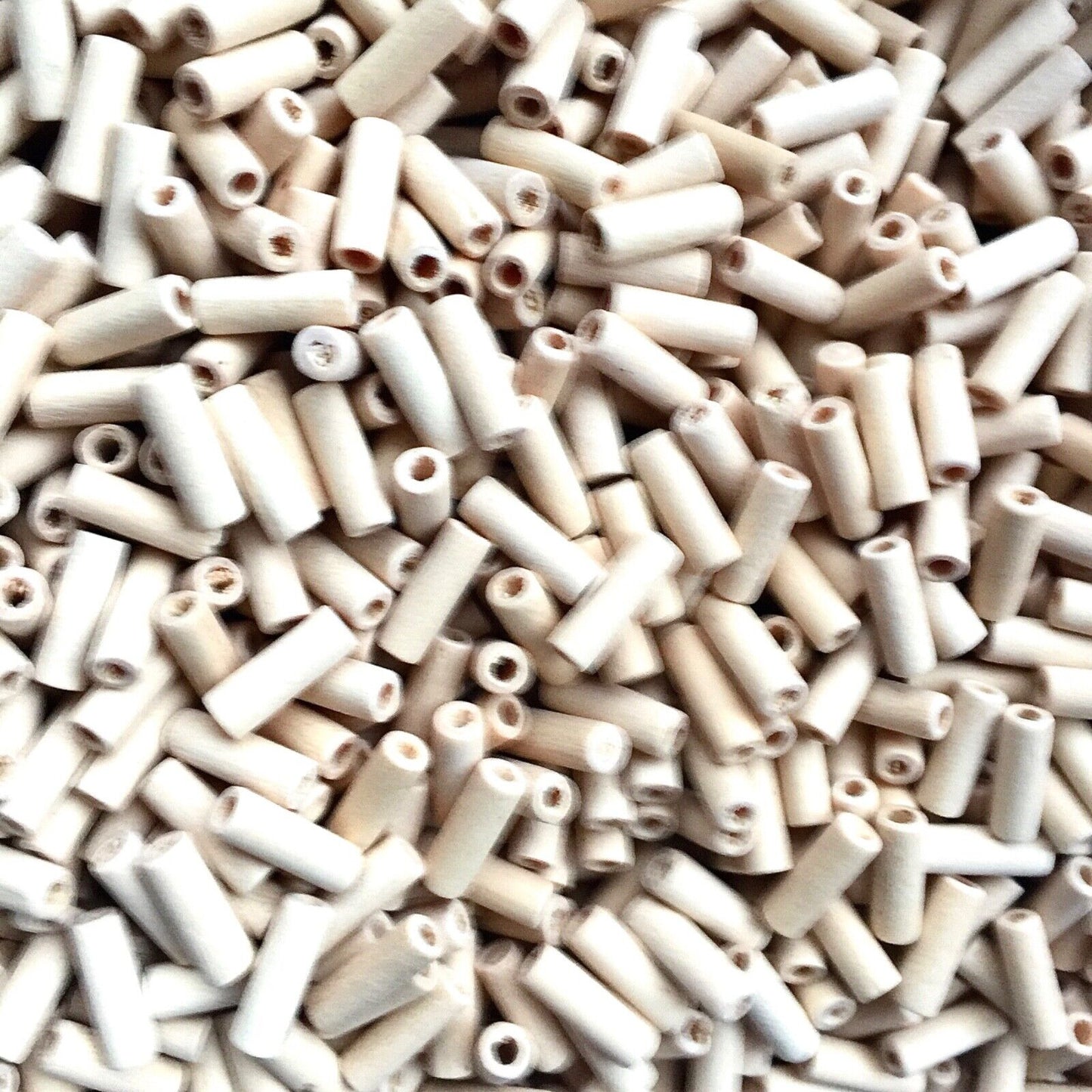 100x Natural Undyed Mocassin Wood 12mmx4mm Tube Beads for Crafts