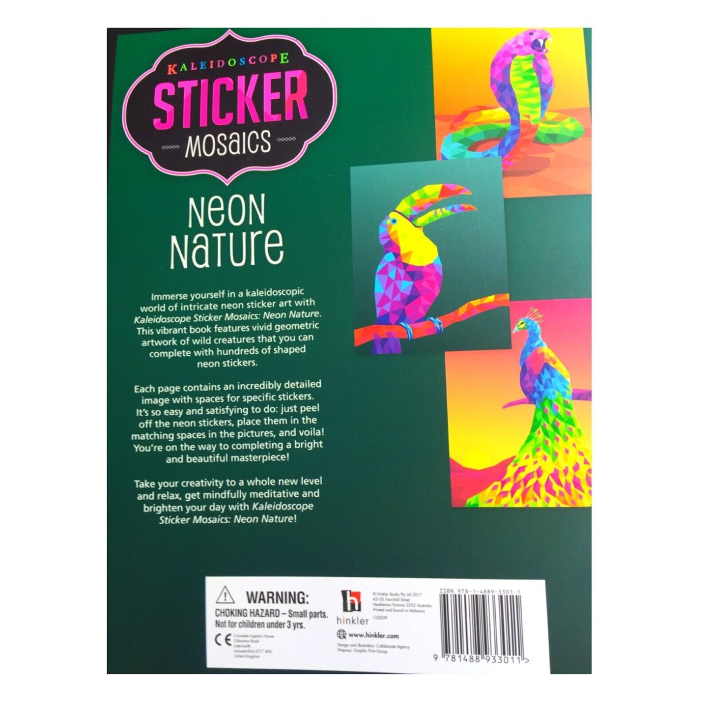 Hinkler Kaleidoscope Sticker Mosaic Painting Neon Nature