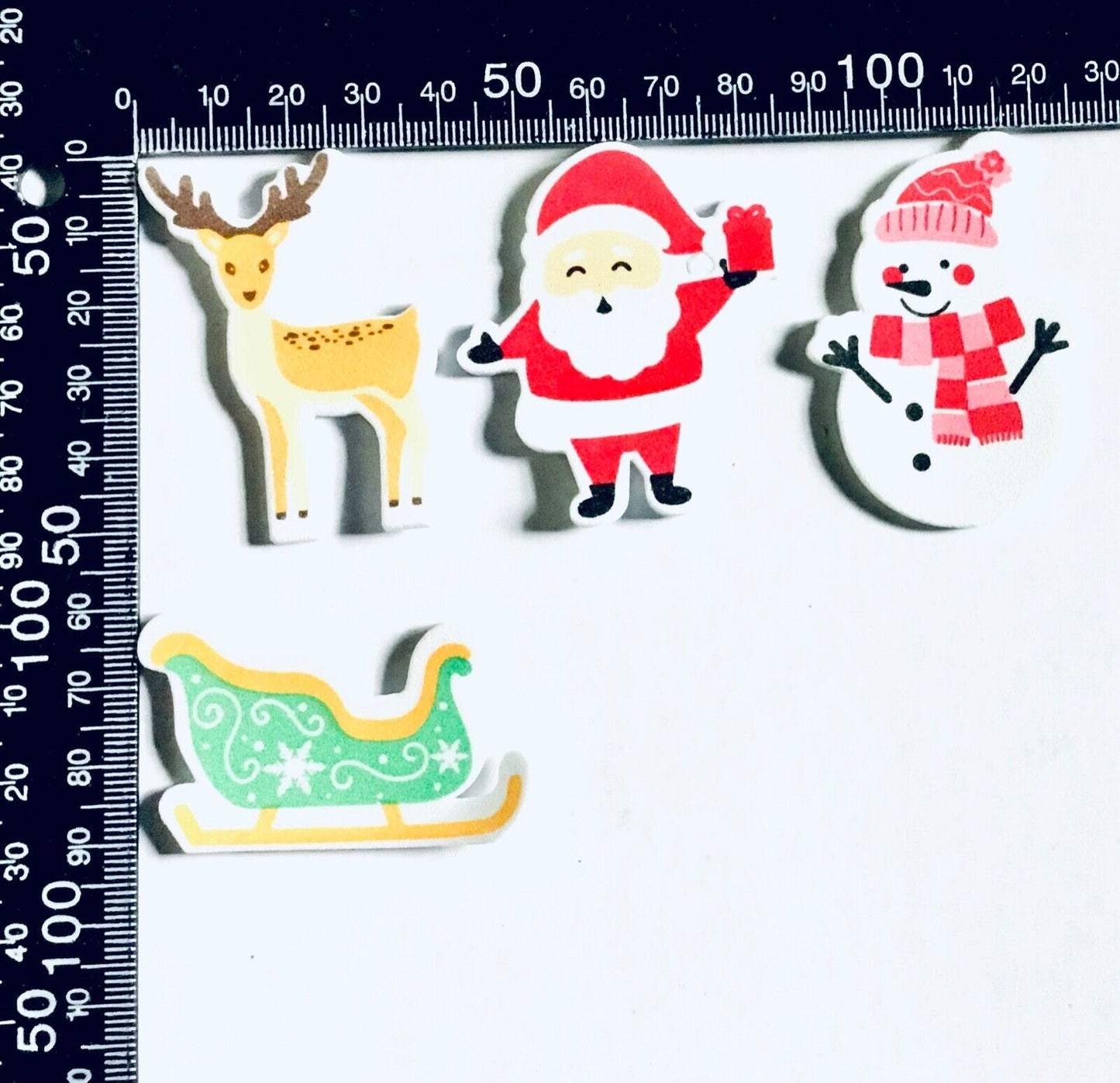 24x Christmas Theme Foam Sticker for Craft - (Santa, Reindeer, Snowman, Sleigh)