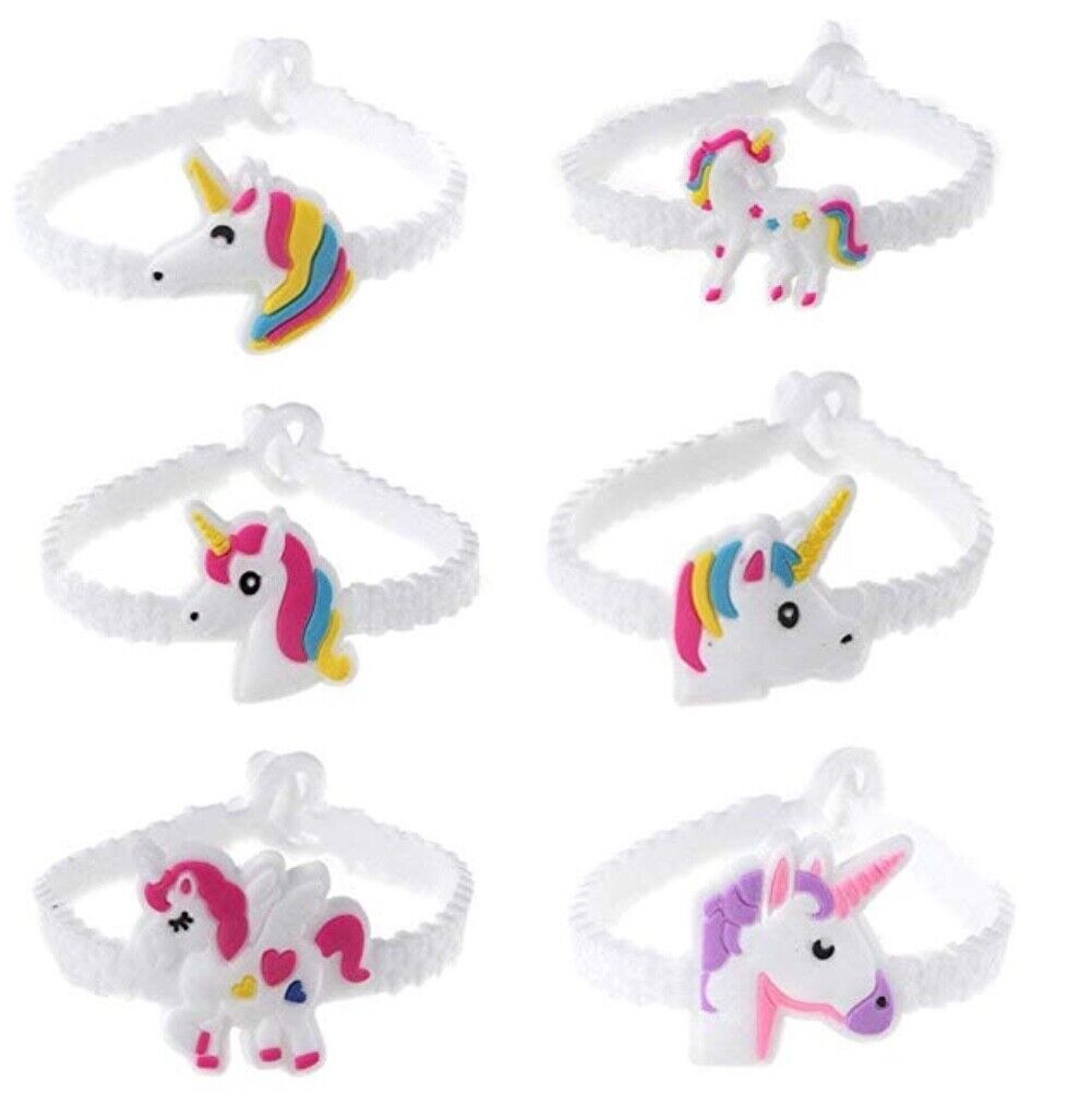 5x Unicorn White PVC Bracelet