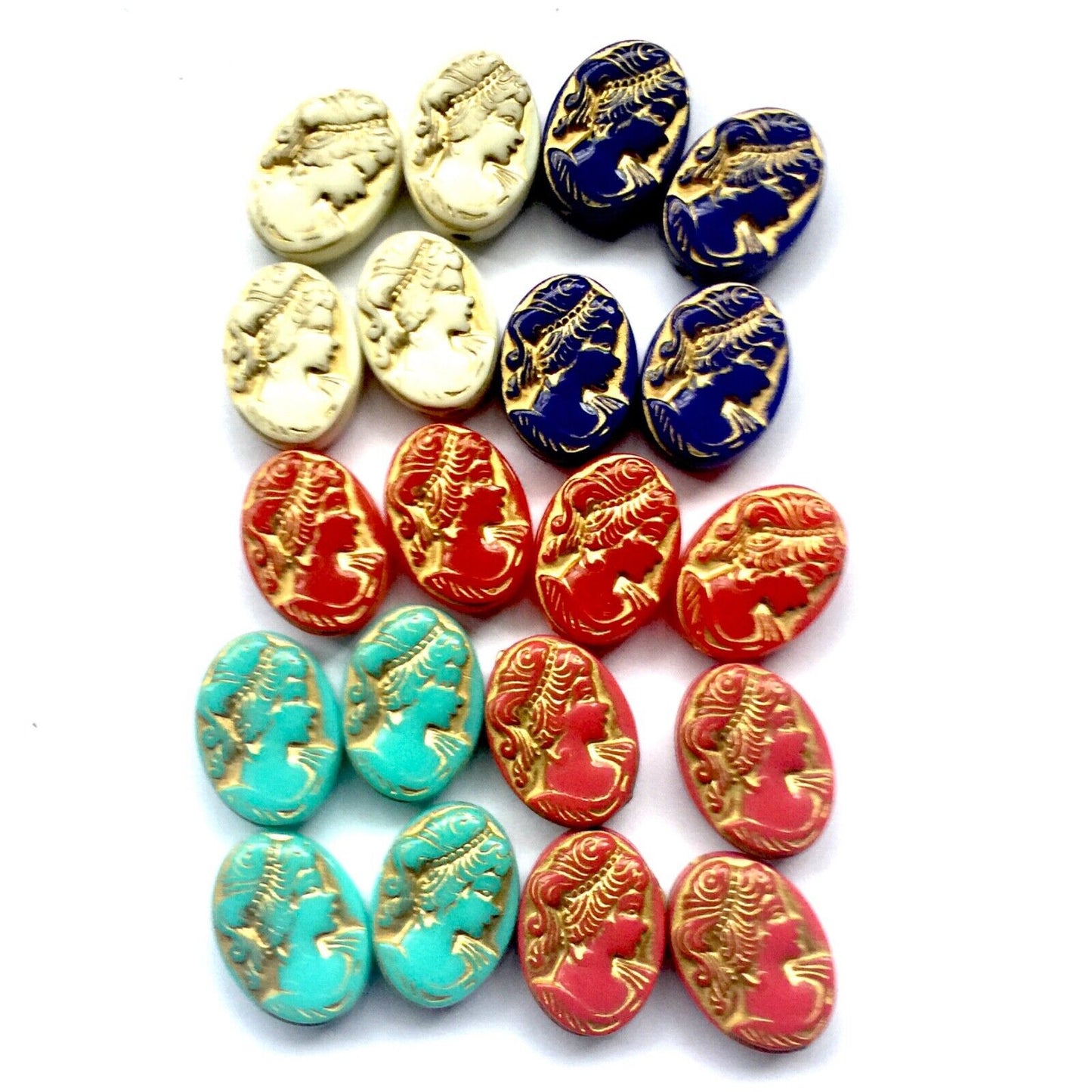 20x Metal Enlaced 5 Colour Victorian Antique Style Oval 18mmx13mm Charm Beads
