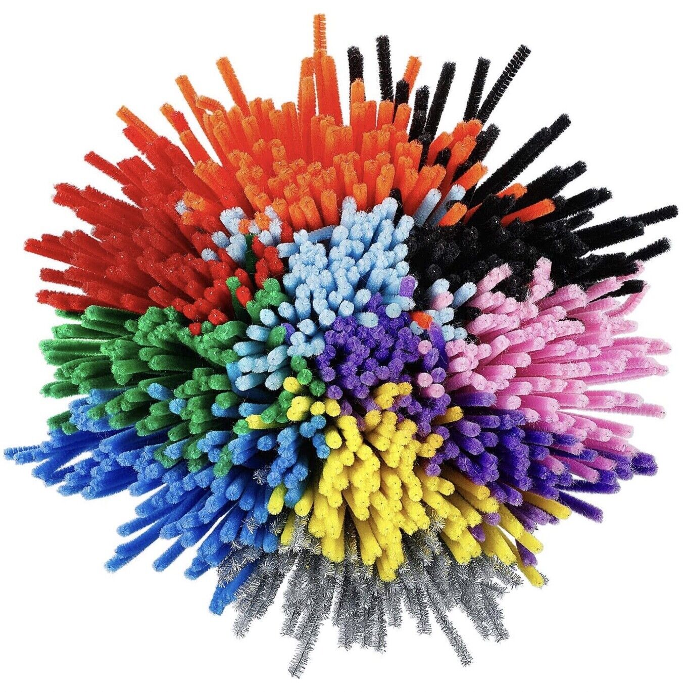 50x Multi Coloured Chenille 30cm Pipe Cleaner for Crafts