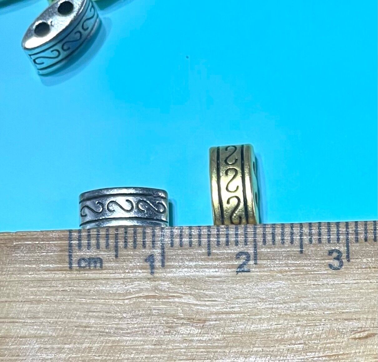 20x Two Hole Gold & Silver Color Metal 10x5mm Carrier Beads Multi Strand Connect