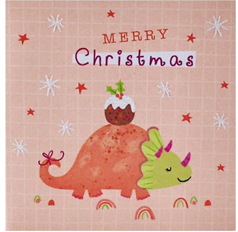 Pack of 12 Sparkly Glitter Christmas Note Cards with Envelope 9.5cm x 9.5cm