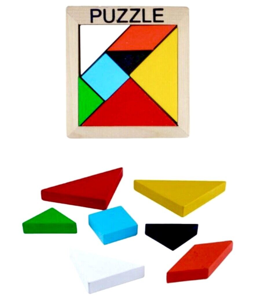 1x Set Tangram Wooden Puzzle (8pc set)
