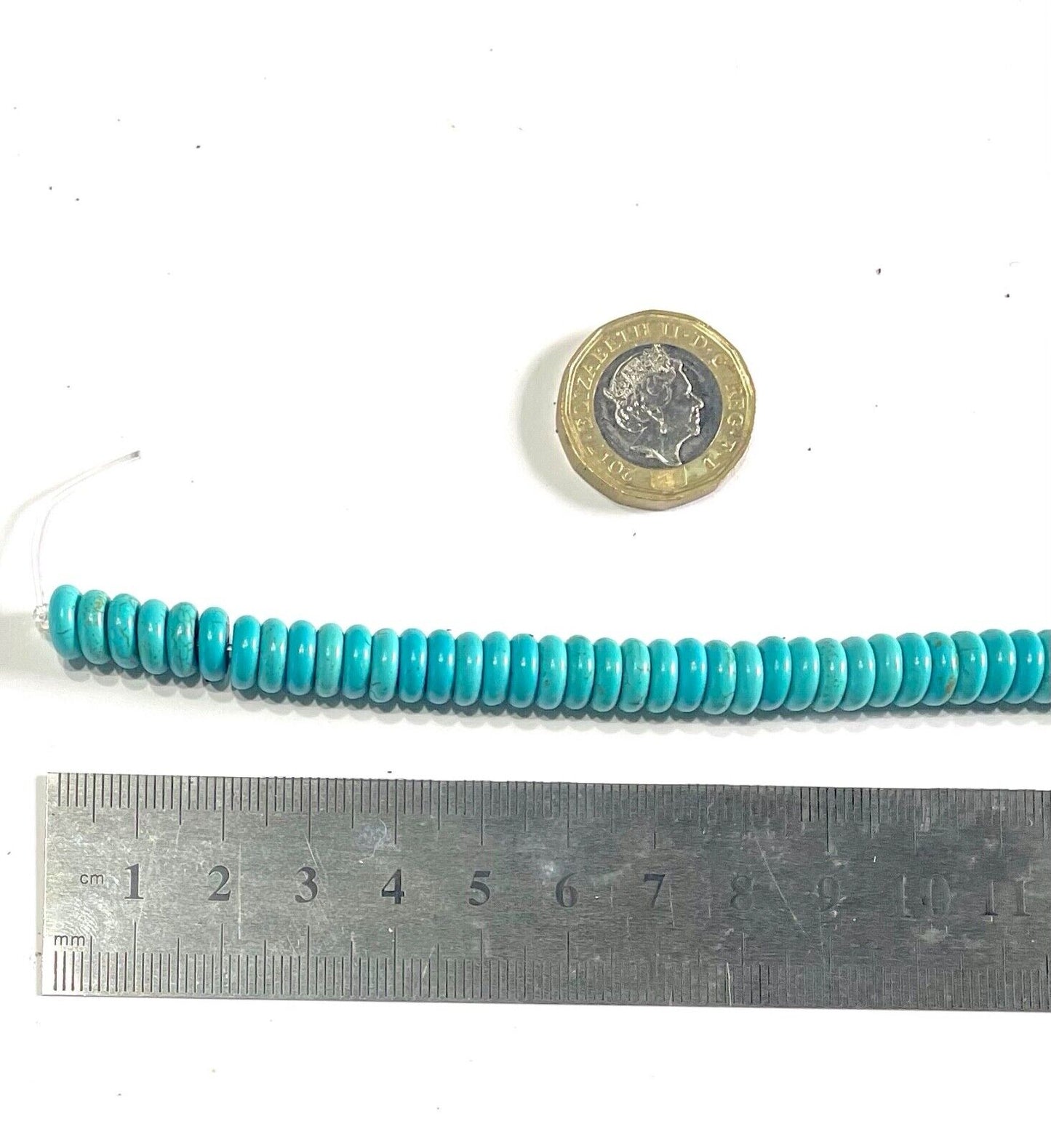 1 strand Rondelle Howlite Turquoise 8mm x3mm Beads (100 pcs)
