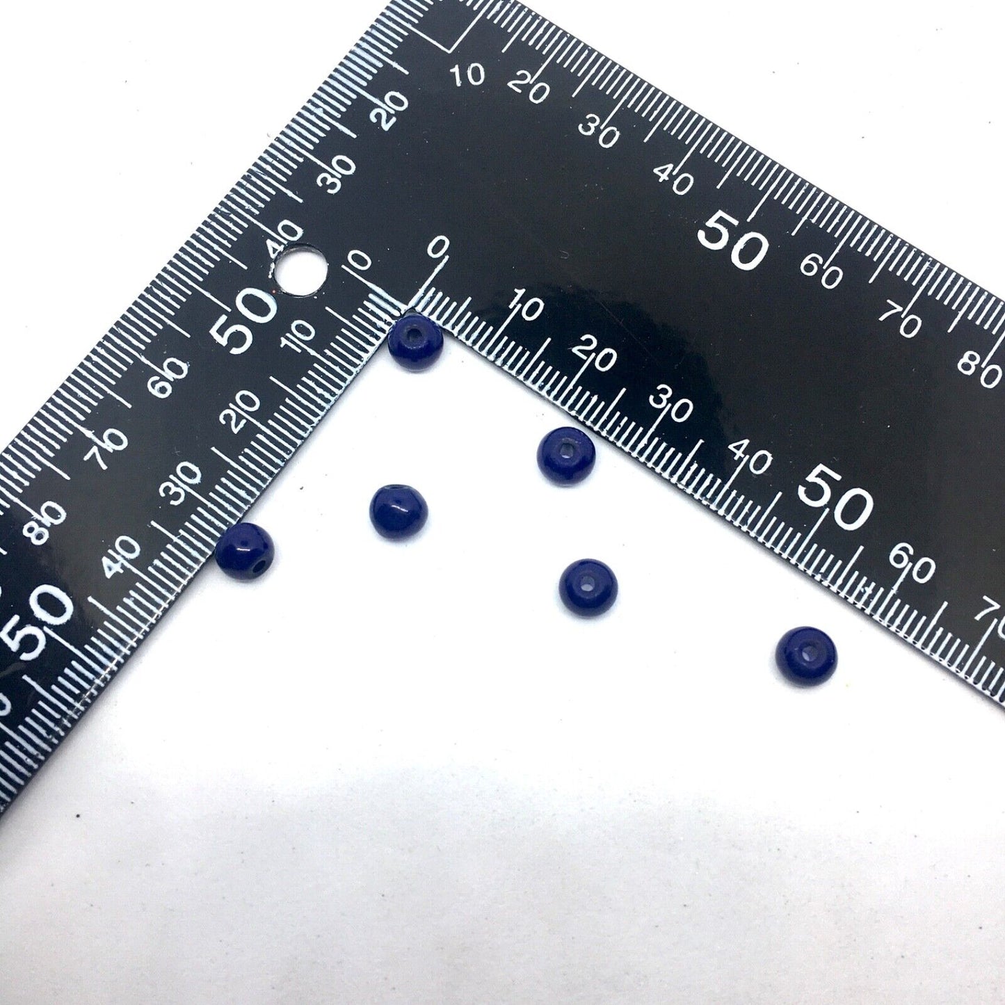 2x Strand Navy Blue Round 6mm Transparent Glass Beads for Jewellery Making