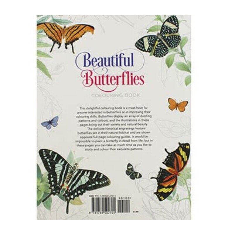 Beautiful Butterflies Colouring Book for Adults - with Colour Guide by Arcturus
