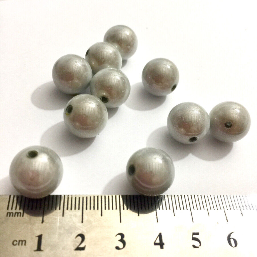 10x Silvery White 14mm Large Miracle Beads