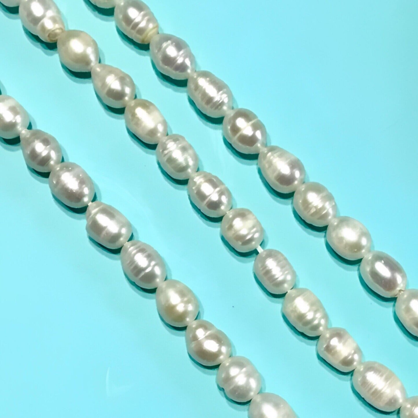 1x Strand (18cm) Natural Cultured Freshwater Rice Pearl 8-10mm Beads