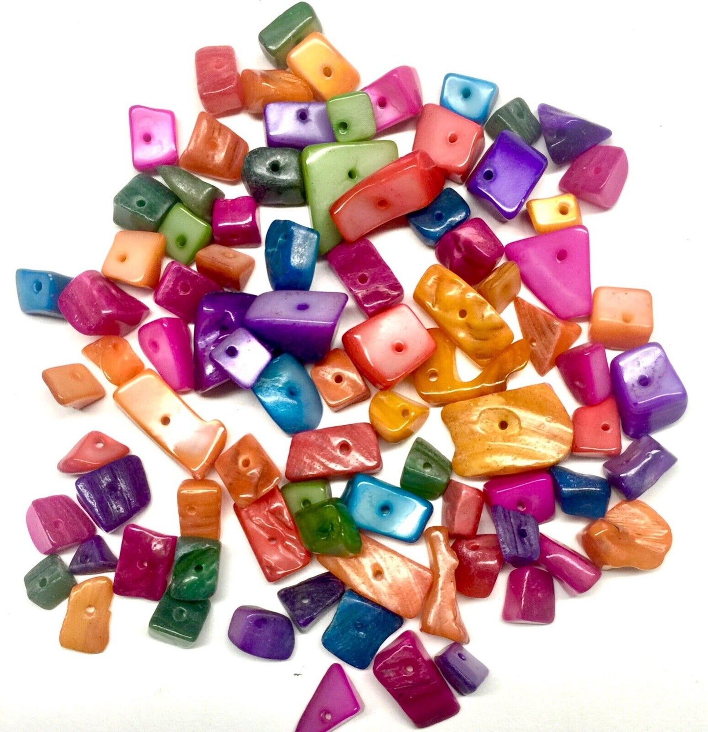50x Mix Colour Mix Large Chips MOP Shell Beads for Crafting and Jewellery