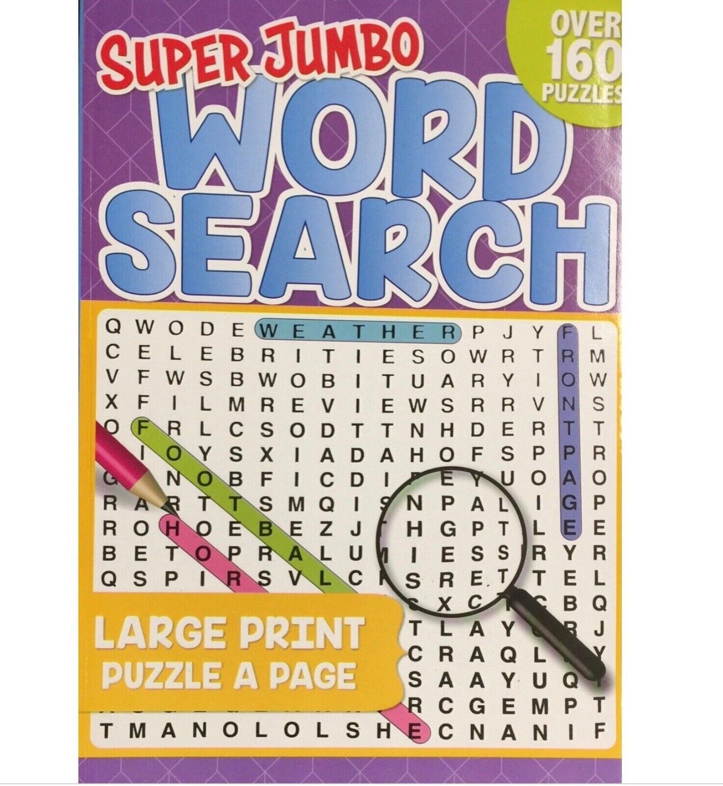 2x Books of Jumbo Wordsearch (320 pages total) for Adults