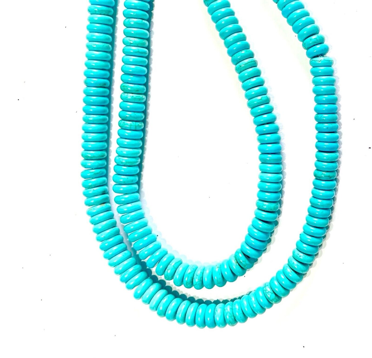 1 strand Rondelle Howlite Turquoise 8mm x3mm Beads (100 pcs)
