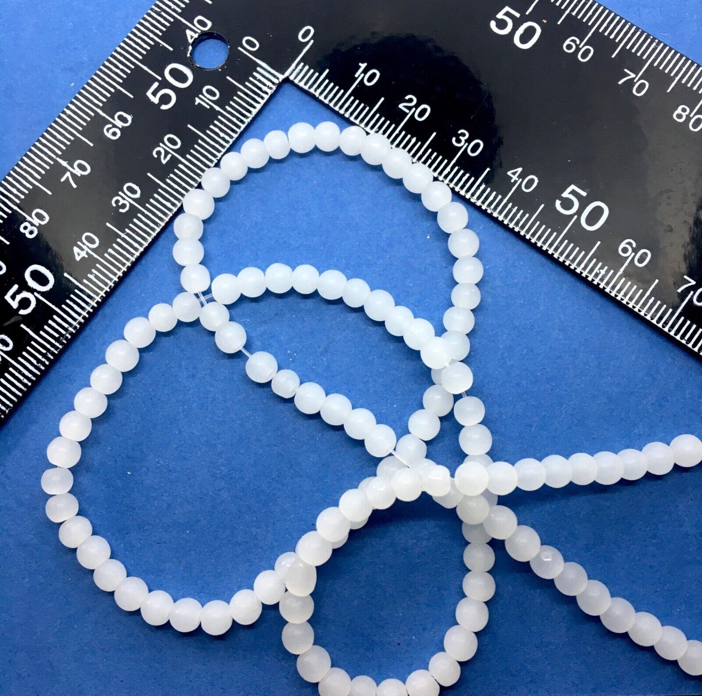 400pcs (2x Strand) Jade White 4mm Resin Beads