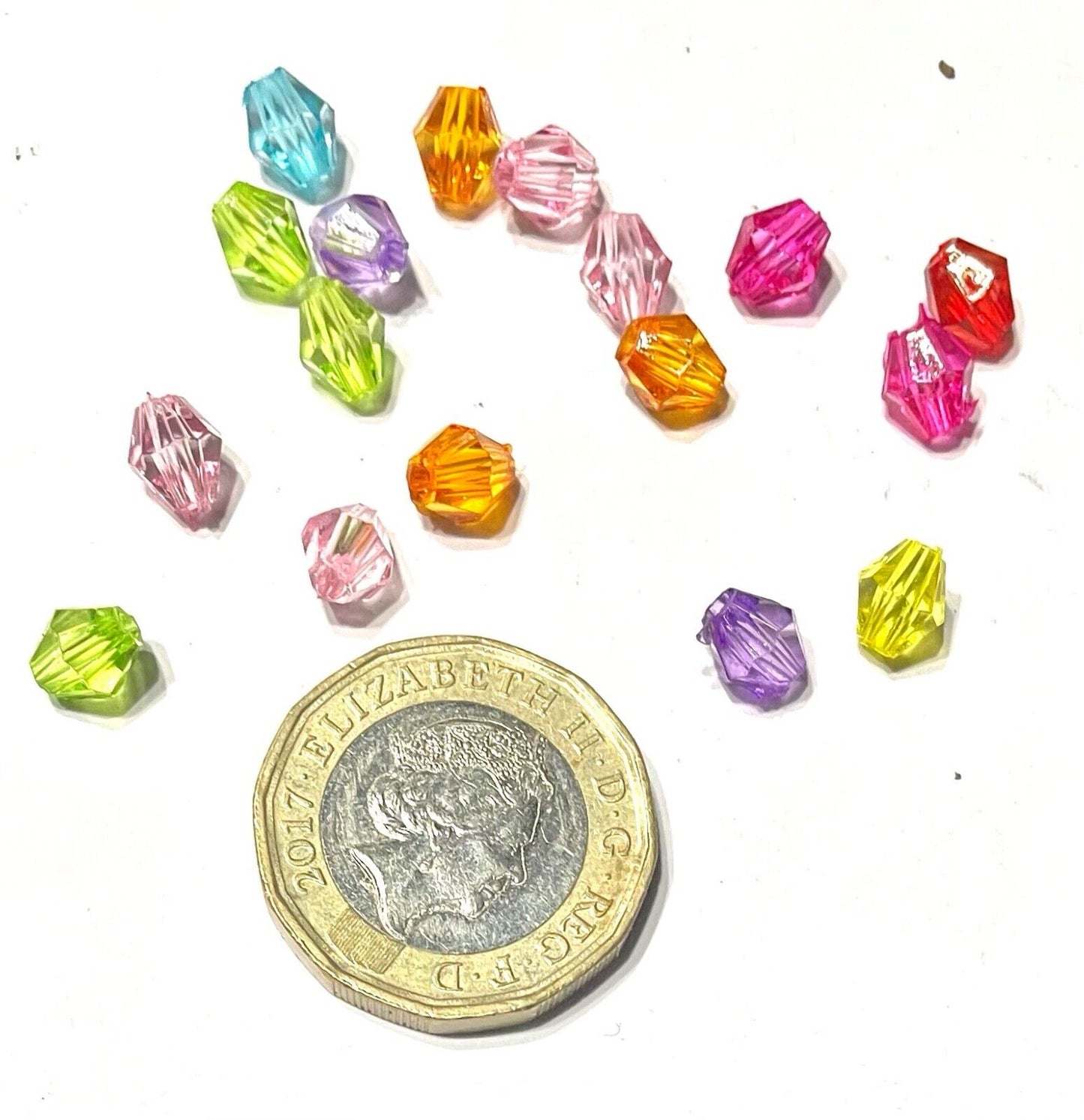 300pcs Multicolours 6mm Bicone Crystal Effect Acrylic Beads for Jewellery