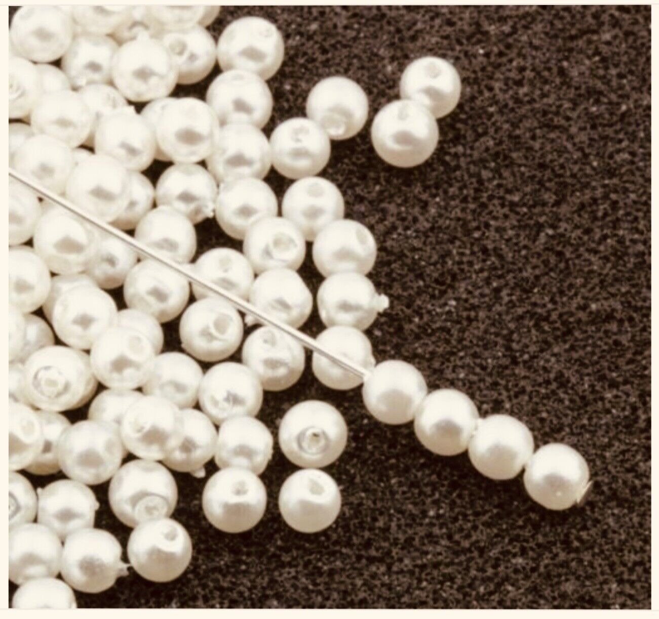 1000x Ivory 3mm Tiny Faux Pearl Beads for Beading Craft