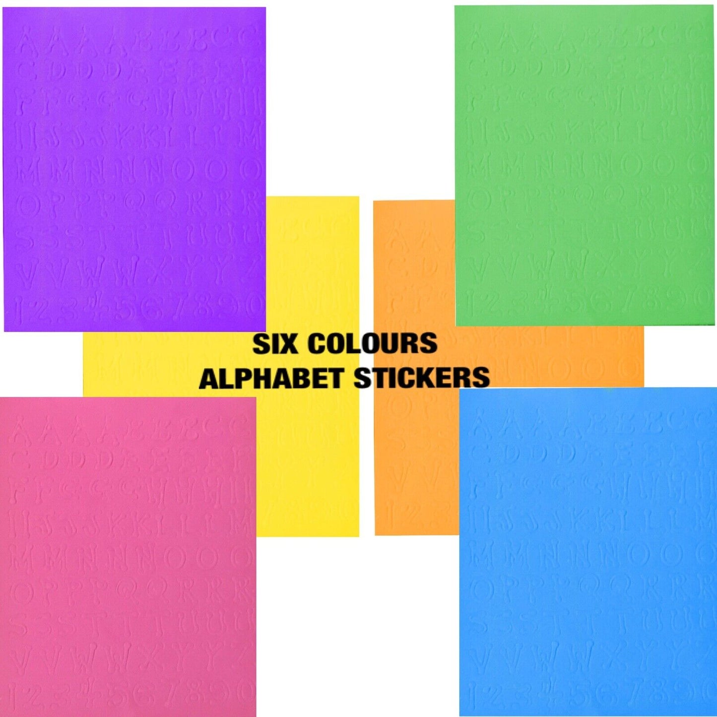 6x Sheet Multi Colour Die Cut Uppercase Letters Alphabet Pop Out Foam Stickers