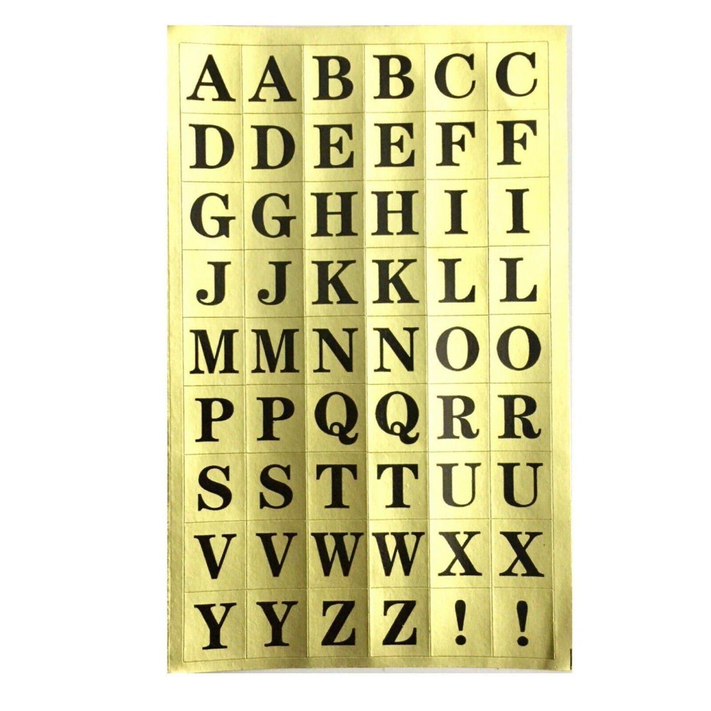3x Letters and Numbers Gold Foil Paper Sticker