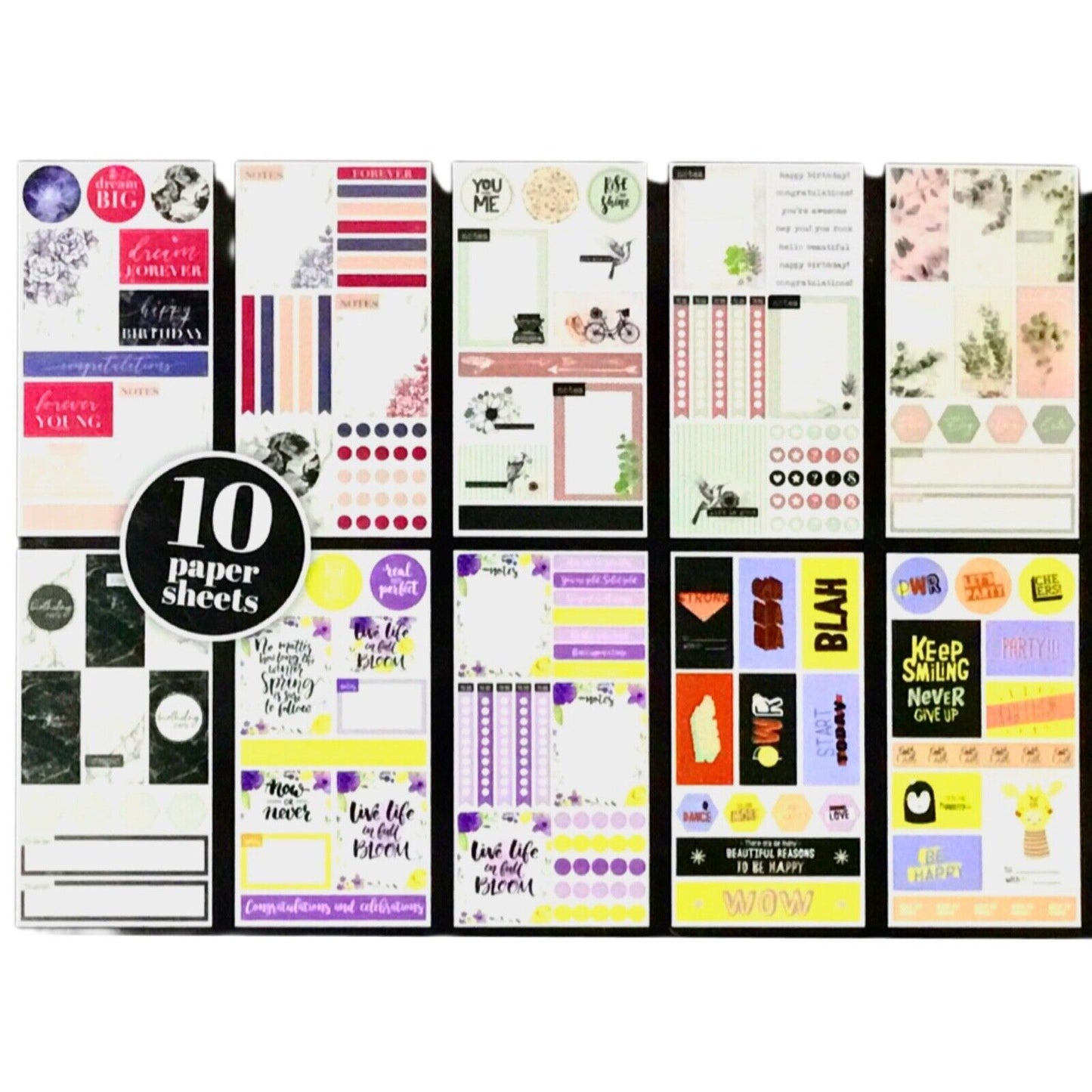 20 pages Craft Sensation Be Happy Die Cut Sticker Pad