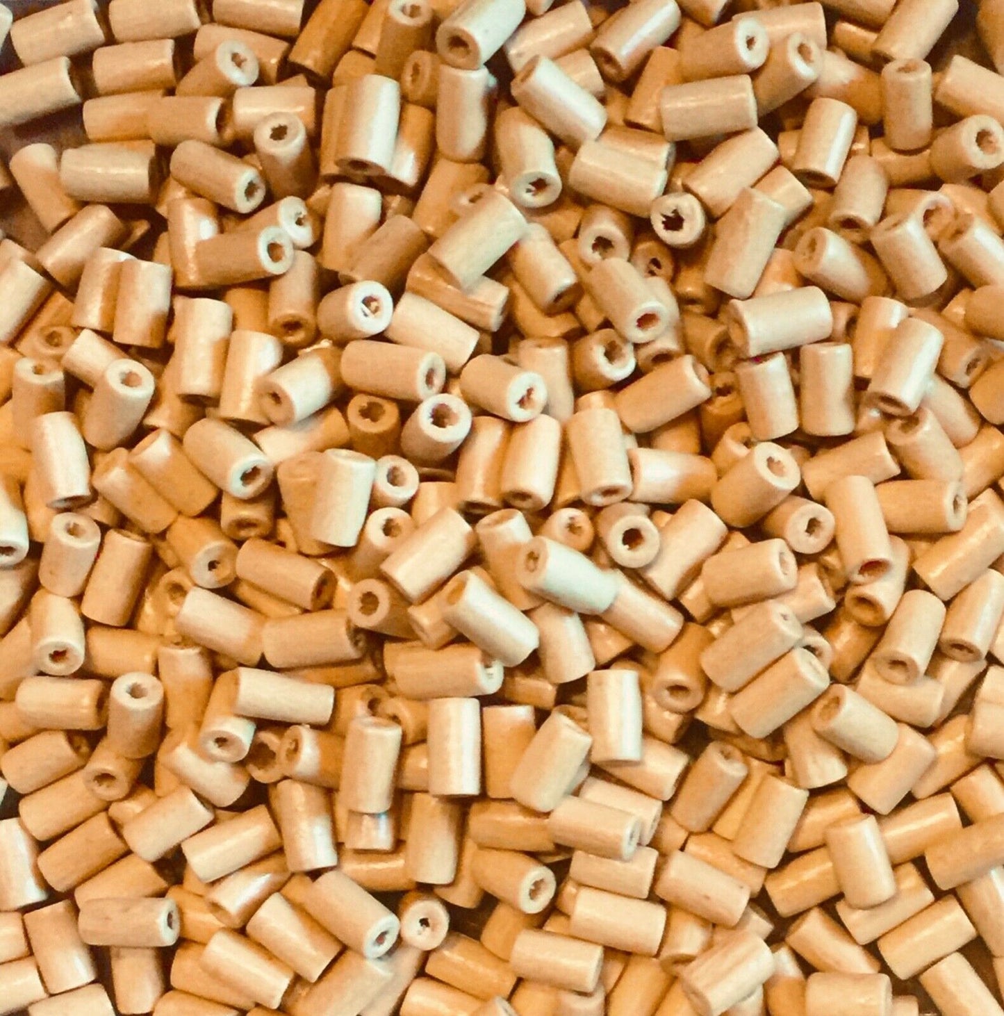 250x Natural Wood 6mmx4mm Tiny Wooden Tube Beads