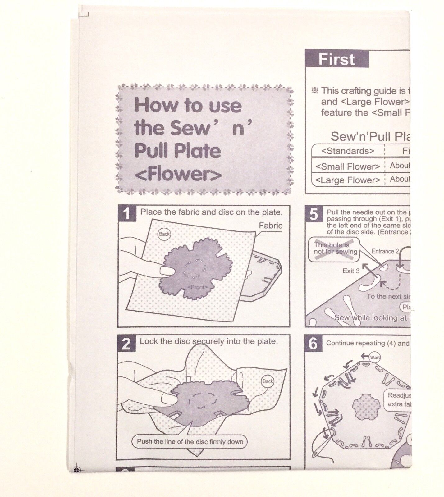Sew N Pull Plate Flower Template