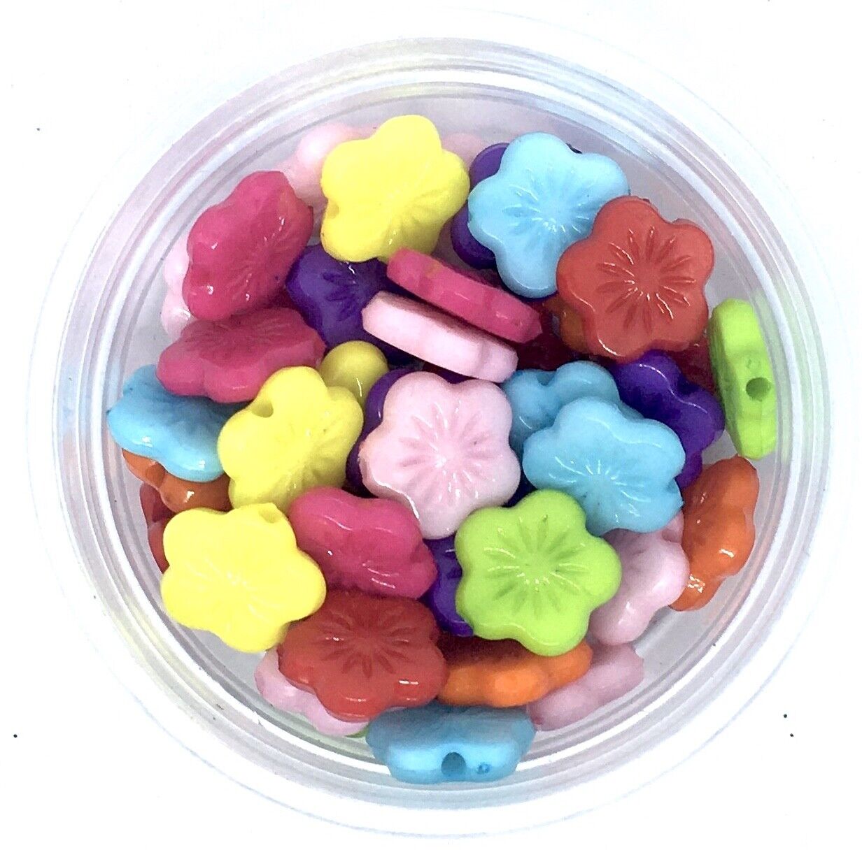 100x Multi Colour Big Flower 14mm Acrylic Beads