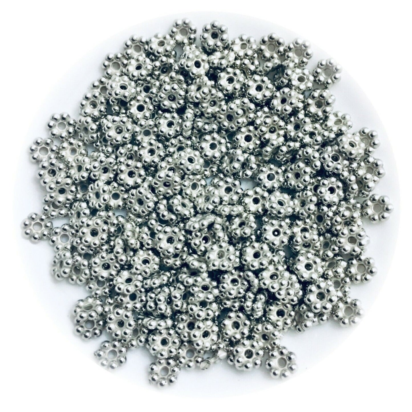 150x Silver 6mmx2mm Spacer Beads