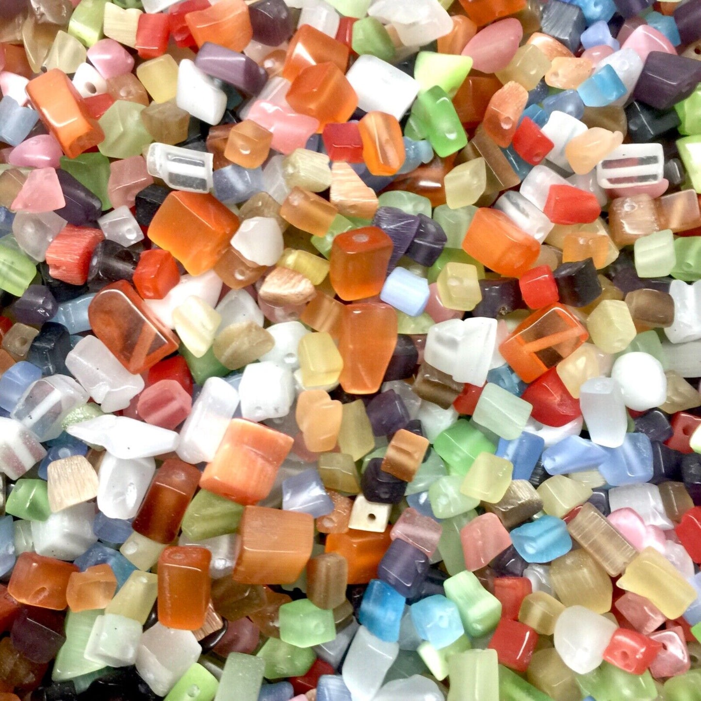 150 pcs Cats Eye Mix Colour Mix Sizes Nuggets Chips Glass Beads Jewellery Craft