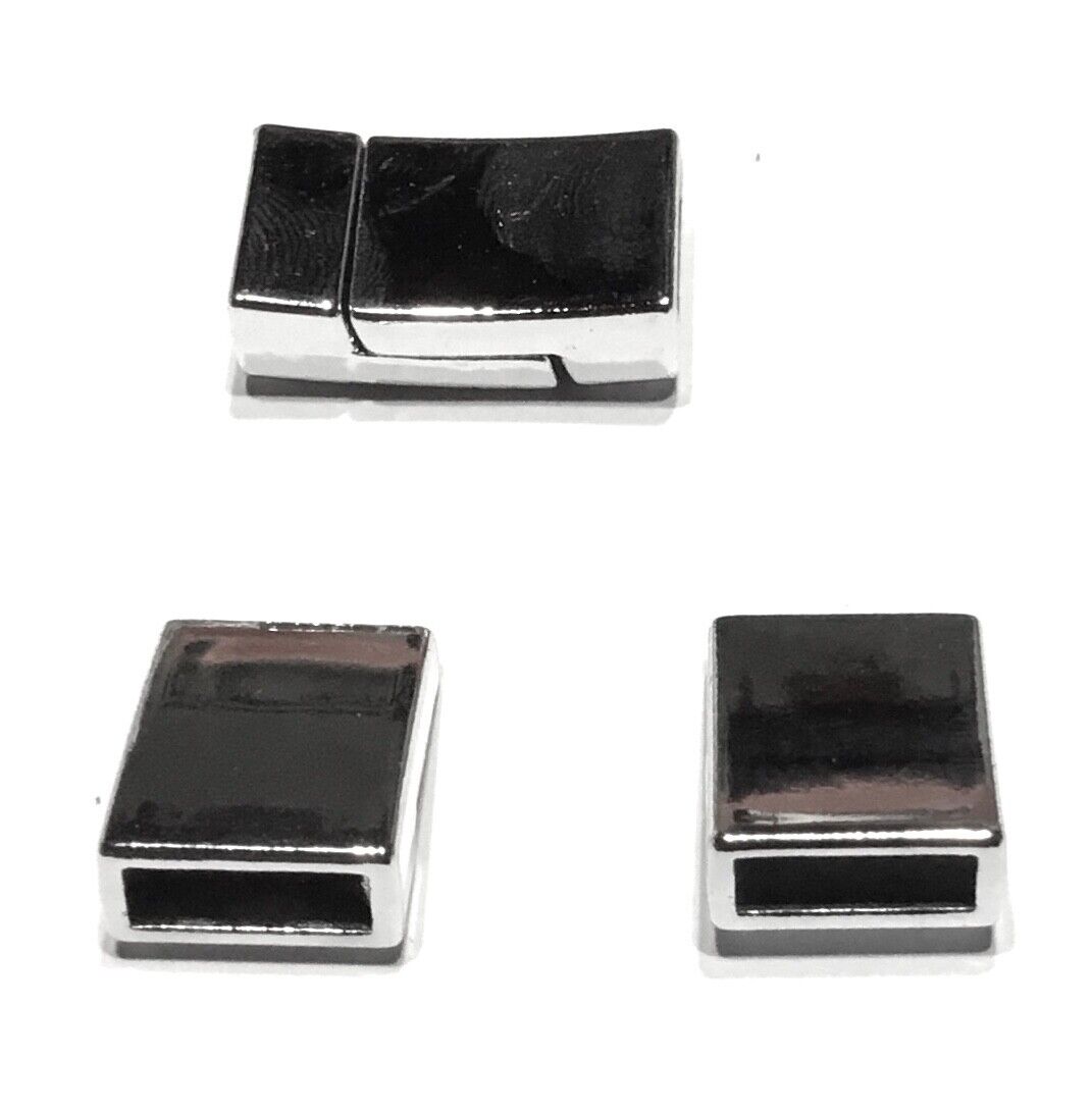 1 pc Stainless Steel Magnetic Flat Strips Bracelet Connector 21mm x 12mm x 6mm