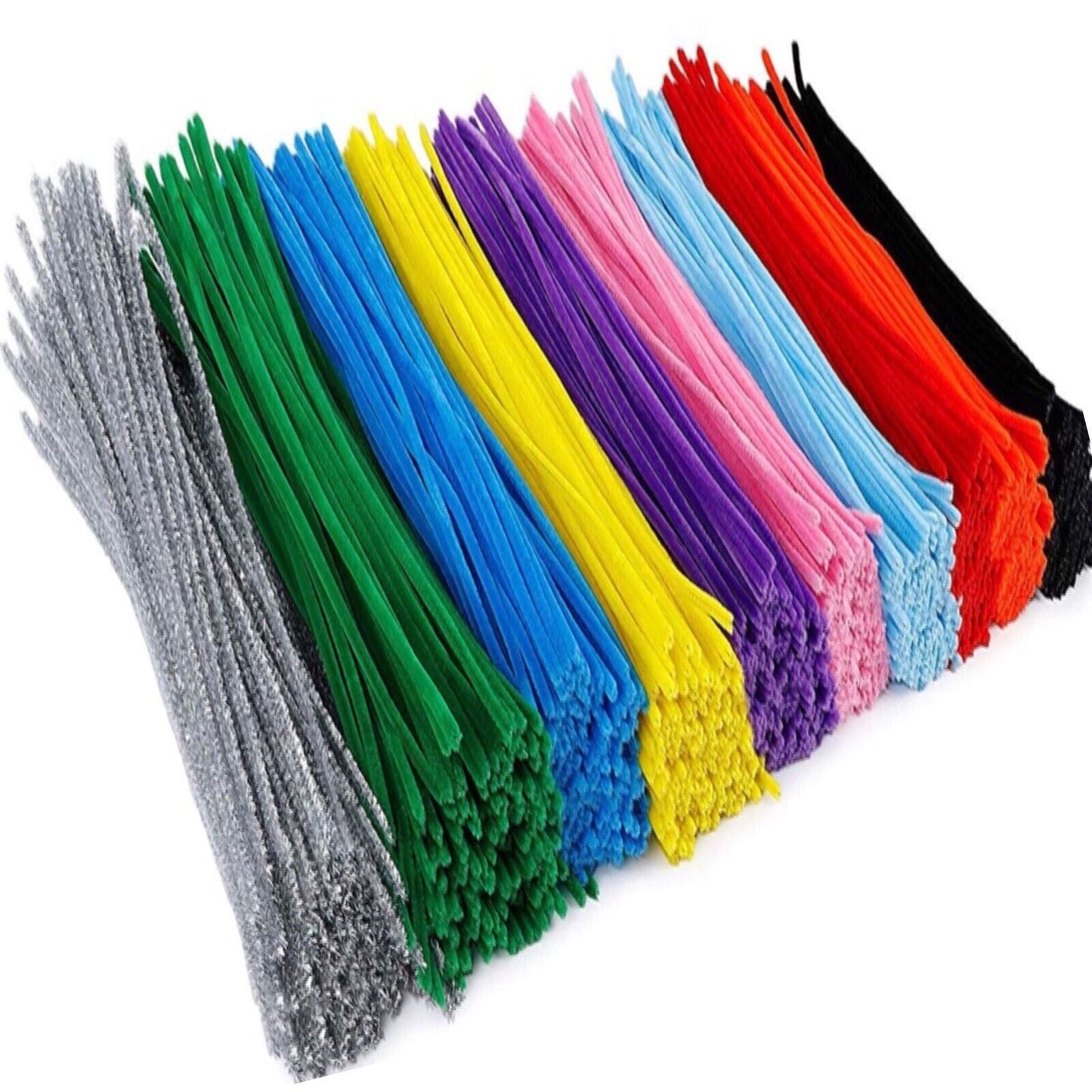 50x Multi Coloured Chenille 30cm Pipe Cleaner for Crafts