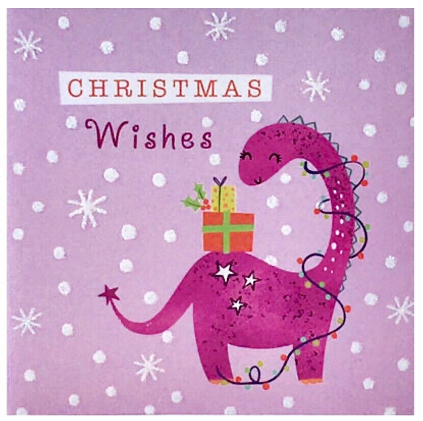 Pack of 12 Sparkly Glitter Christmas Note Cards with Envelope 9.5cm x 9.5cm