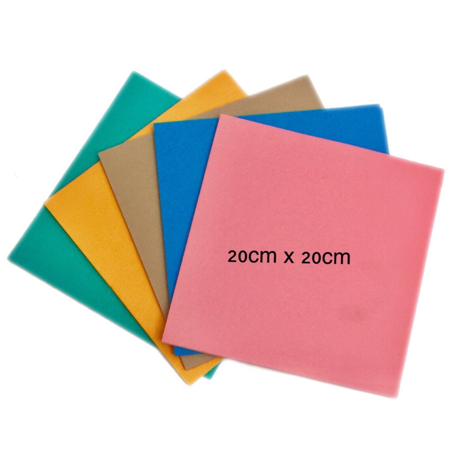 10x Multi Coloured 20x20cm Felt for Crafts