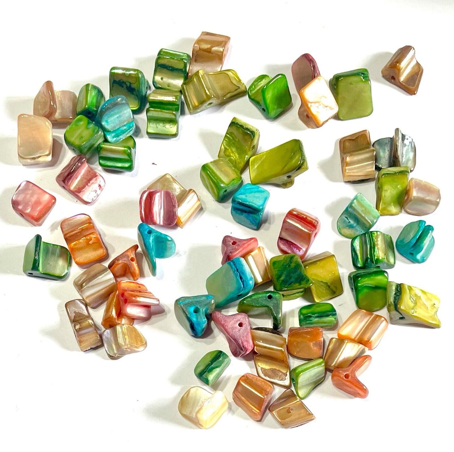 50pcs Multicolour MOP Natural Shell 6mm to 8mm Beads for Jewelry Crafting