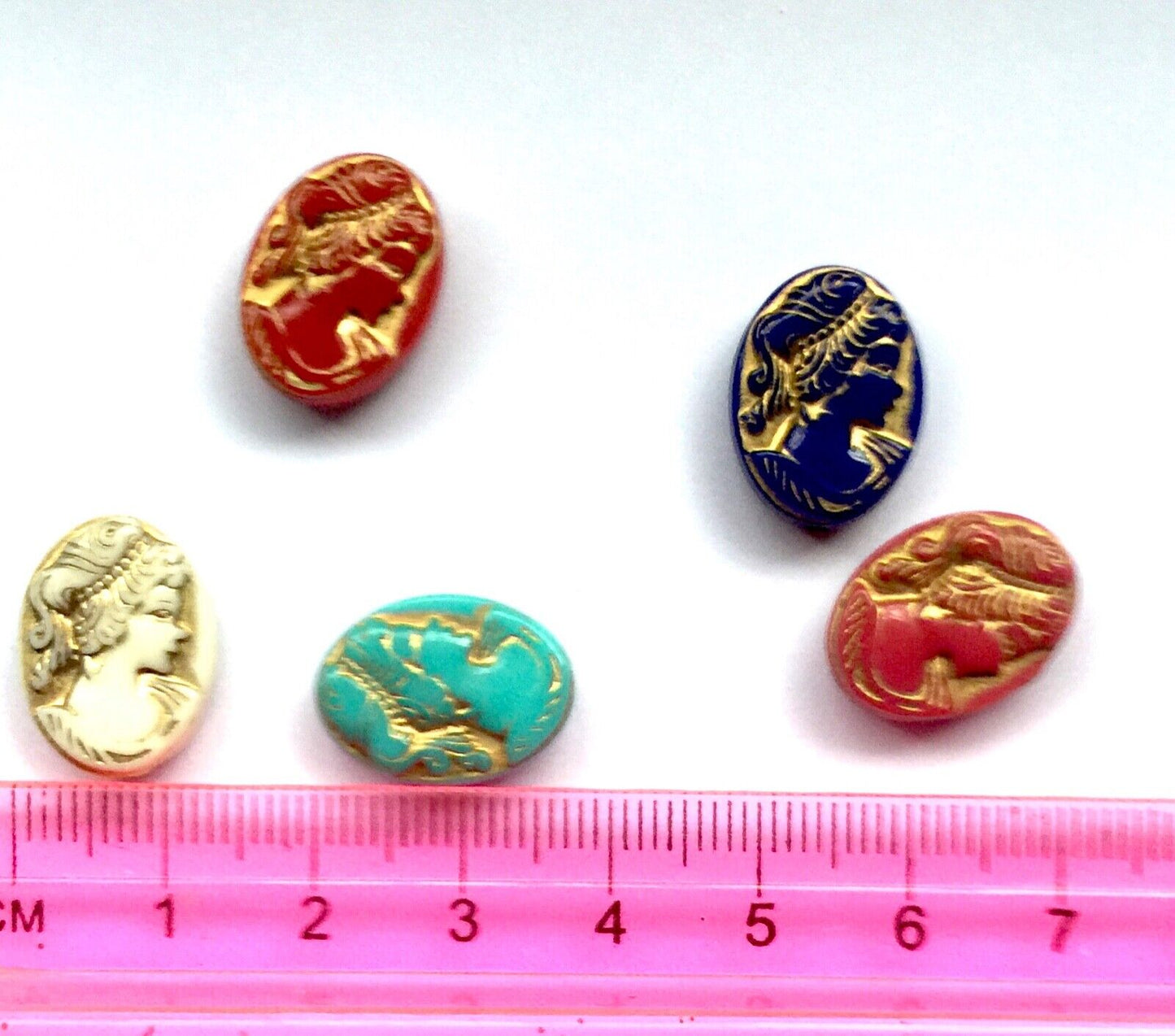 20x Metal Enlaced 5 Colour Victorian Antique Style Oval 18mmx13mm Charm Beads