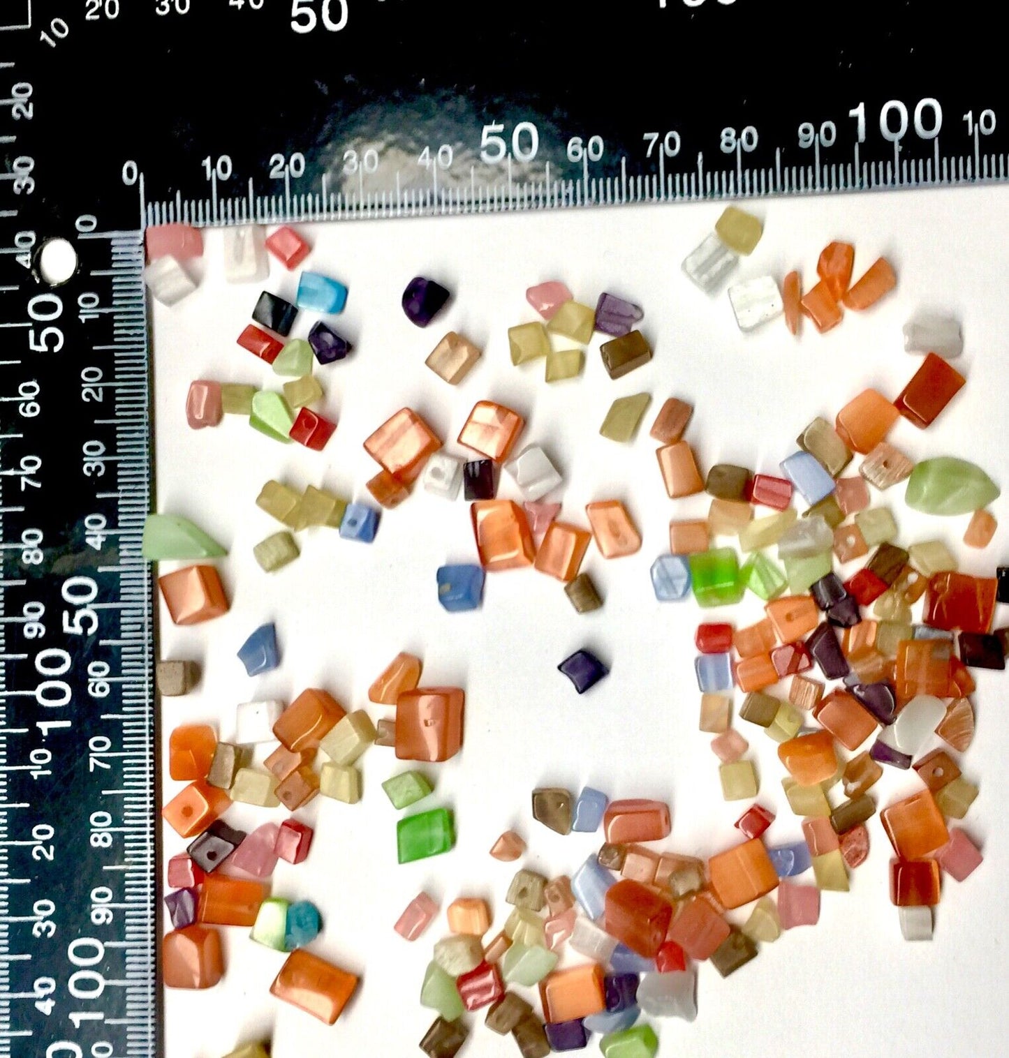 150 pcs Cats Eye Mix Colour Mix Sizes Nuggets Chips Glass Beads Jewellery Craft