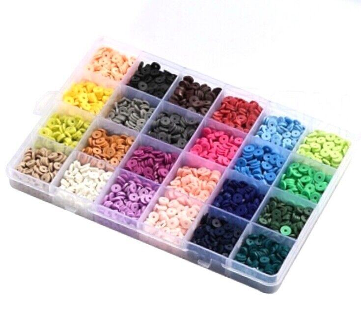 Stretch Bracelet Making DIY Kit Polymer Clay Heishi Beads with Charms