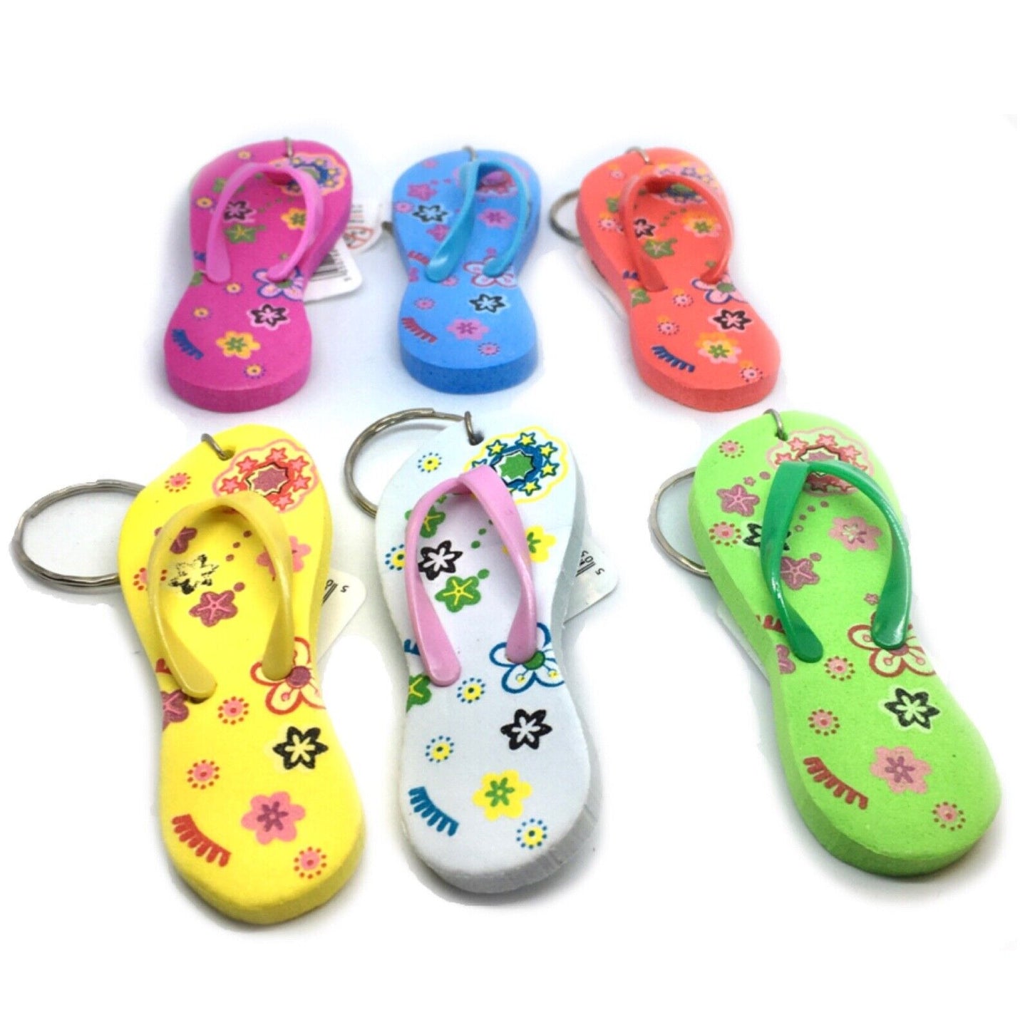 1x Beach Slipper Design Fancy Keyring