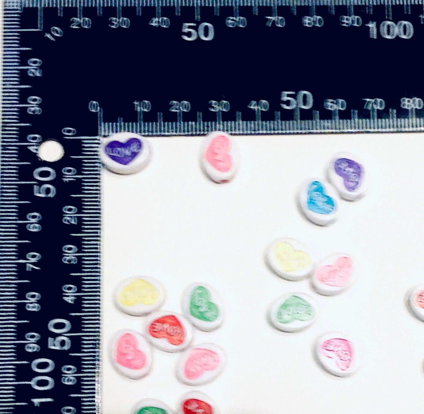 50x Mix Colour 12mm x 8mm Love Heart Beads for Crafts
