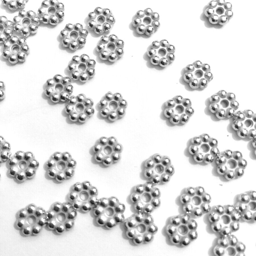 150x Silver 6mmx2mm Spacer Beads