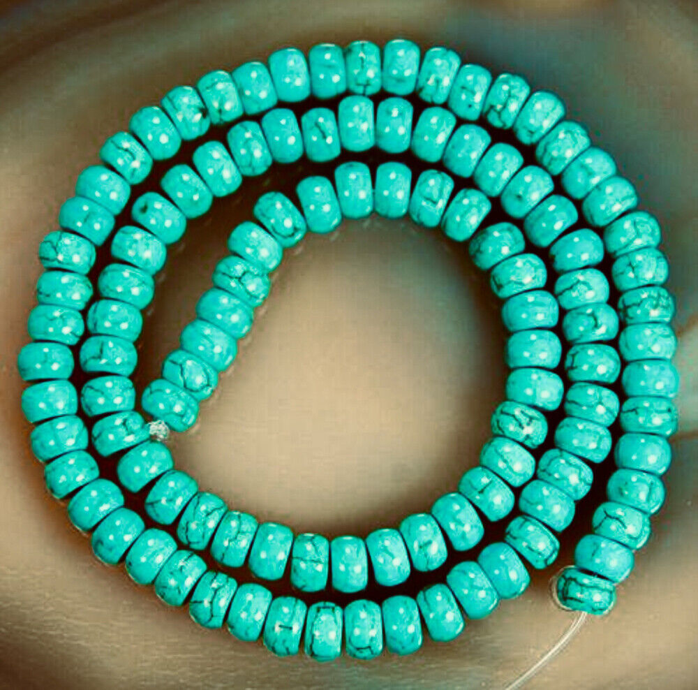 1 strand Rondelle Howlite Turquoise 8mm x 5mm Beads (78pcs)
