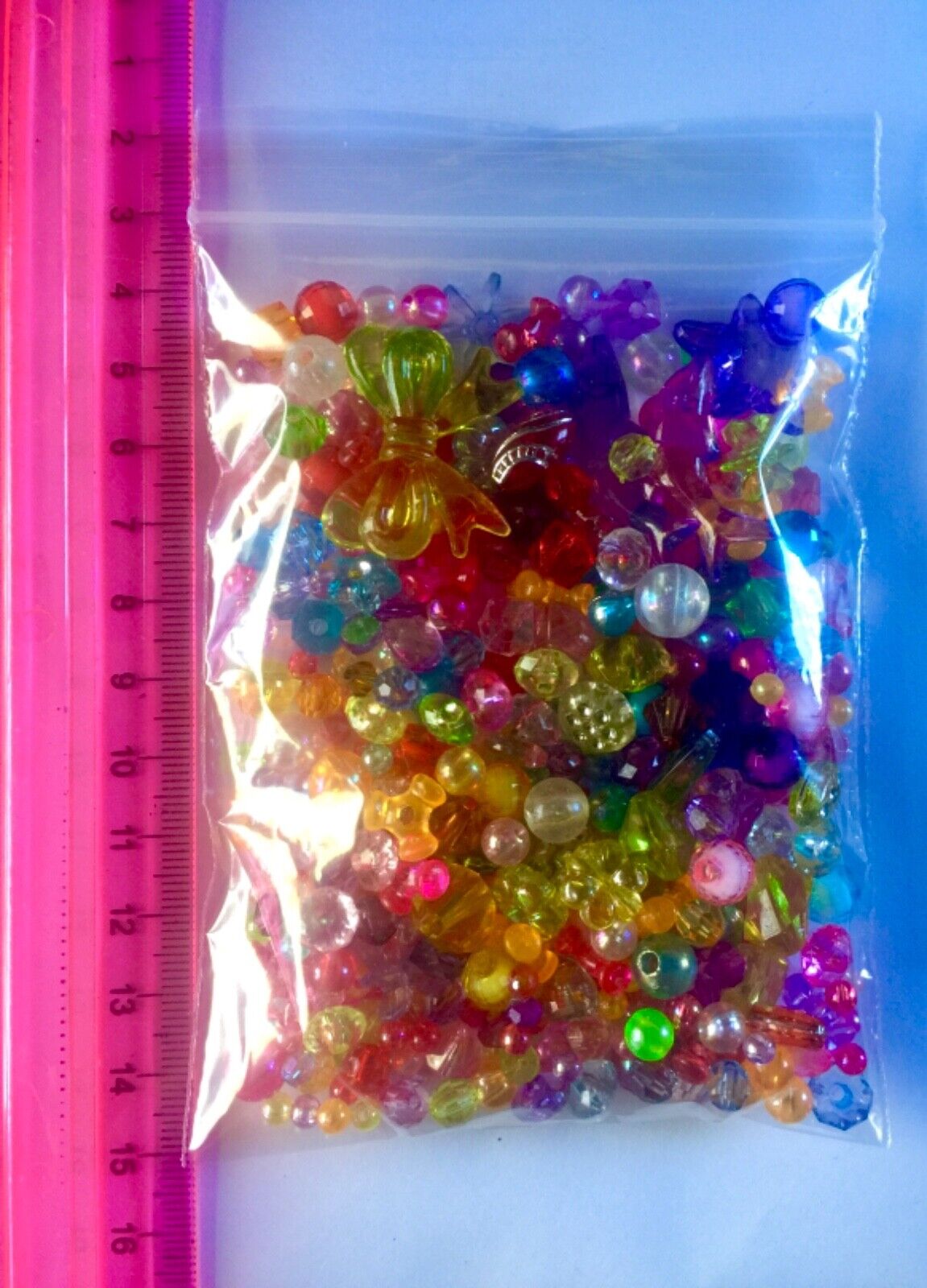 Over 300x Multicolour Transparent Crystal 4mm to 20mm Acrylic Beads and Charms