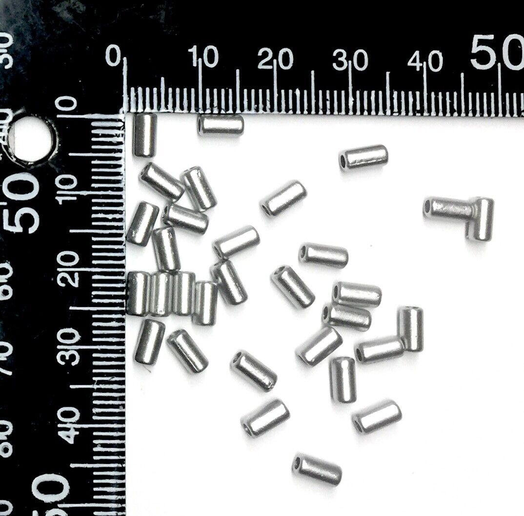 300pcs Matte Silver 6mmx3mm Small Tube Tubular Acrylic Beads