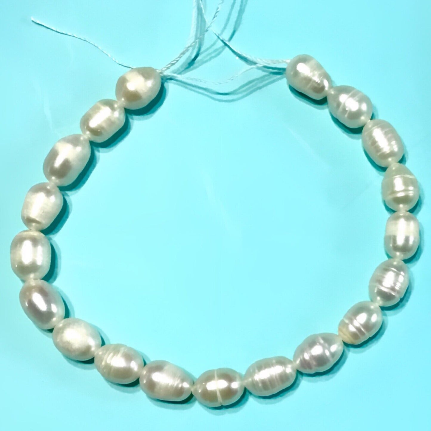 1x Strand (18cm) Natural Cultured Freshwater Rice Pearl 8-10mm Beads