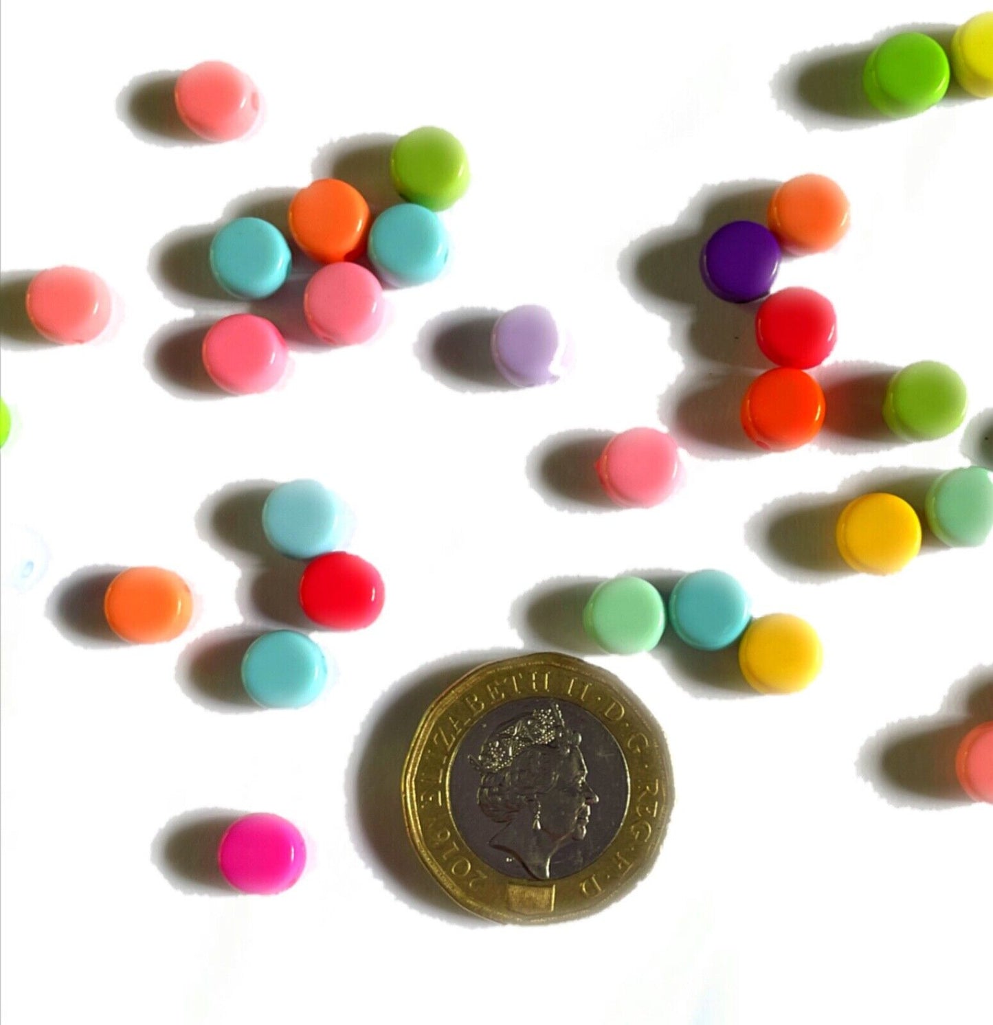 150x Multicolour 7mm x 4mm Flat Round Beads